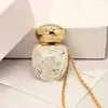 Luxury Quality Charm Oval Pendant Necklace With White Nature Stone In 18k Gold Plated Have Stamp Box PS4824A