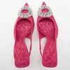 Sandálias femininas estampas de leopardo rosa altas saltos de moda shinestones slingback bombas de mulher apontada no toe altivo sapato 230406