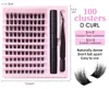 Thick Natural DIY Segmented Eyelashes Extensions 100 Clusters 10-14mm Handmade Reusable Curl Grafted Lashes Beauty Supply