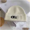 Beanie/skull Caps Skl for Women Casual Windproof Wool Warm Fashion Knitted Hat Designer Letter Ce Solid Christmas Hats 22ss Winter D Dhdvs