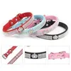 Cat Collars Leads Rust Resistant Collar Pretty Decorative Pet Rhinestone Embedded Dog Choker ZZ