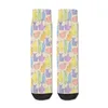 Chaussettes pour hommes Hippo Entraînement Pastel Rainbow Straight Mâle Hommes Femmes Automne Bas Polyester