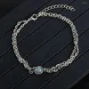 Anklets naturliga labradorite sten fotkedja charm smycken silver färg unik handgjorda