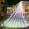 Dizeler Açık Ağaç Işıkları 9x3m Noel Yıldızı Dize 288 LED ŞEL YAYRI PERDAK TOPPERY IŞIK