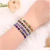 Chain Charm Lgbt Rainbow Rope Bracelets For Couple Pride Gay Women Men Handmade Woven Braided String Friendship Lover Jewelry G Dhczh