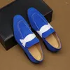 Scarpe eleganti Moda uomo Oxford in pelle scamosciata blu in pelle verniciata formale maschile matrimonio ballo ballo ritorno a casa appartamenti Sapato Social Masculino