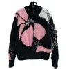 Women's Sweaters Designer 2023 Autumn/winter New Black, Pink, and White Floral Round Neck Sweater 8LBG