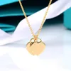 Dubbele hart hanger ketting voor vrouwen verloving bruiloft designer sieraden Valentijnsdag cadeaubonist