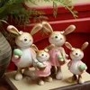Decoratieve objecten Figurines roze paar konijnen tuindecoratie paaskonijndecoratie 230407