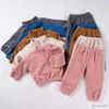 Clothing Sets 2pcs New Toddler Clothes Sets 0-4Y Children Warm Fleece Tops Pants Suit Kids Casual Clothing Set