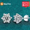 Stud Neetim D Color 0,5 ct kolczyki stadnin moissanite dla kobiet w uszach 925 srebrne białe złote biżuteria Test diamentowy YQ231107