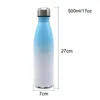 Water Bottles 17oz sublimation gradient cola shaped water bottle stainless steel travel flash graduation gift Ombre Tumbler 230407