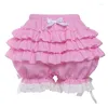 شورتات نسائية Maemukilabe حلوة القوس الكشكشة متعددة الطبقات اليقطين النساء Kawaii lolita Jk Bloomer سراويل 90s خمر y2k pettipants frilly