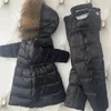 Donsjas Merk Kinderkleding Skipak Verdikte Winter 2023 Mode Witte jas voor meisjes met capuchon, lang