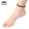 Anklets Welmag Rhinrstones For Women Stainless Steel Bracelet Healing Magnetic Blood Circulation Leg