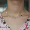 Princess Noble Necklace Pendent Water Drop Created Emerald Elegent Collar Chain 32 10cm For Women Femme Fashion Jewelry Gift278a
