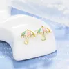 Stud Earrings Lovely Colorful Small Umbrella Gold Plated Earring For Women Girls Fashion Jewelry