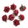 Fleurs décoratives 10 pièces Rose artificielle 5.5 cm fausse tête de fleur pour la décoration de mariage de noël décor à la maison artisanat guirlande accessoires