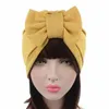 Casquettes de boule Mode Musulman Foulard Chapeau Mince Été Femmes Intérieur Hijab Bonnet Solide Bowknot Turban Inde Head Wrap Chapeaux Pour Dame