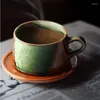 Чашки блюдцов Stoare Coffee Cup Set японская ретро -керамика традиционная тазас де кафе эспрессо кухня