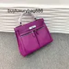 Luxury Handbags Lakis Swift Leather 2023 New Genuine Leather Women's Bag with Double Pull Pockets Handheld One Shoulder Diagonal Straddle Fashion Button