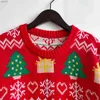 Kvinnors tröjor Kvinnor Fashion Christmas Sweater Christmas Snowflake Knitwear Löst rund hals Long Little Shop of Horrors Sweatshirtl231107