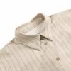 Women's Blouses COS LRIS 2023 Spring Women's Clothing Design Long-sleeved Lapel Retro Striped Short Shirt Top 3067001