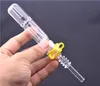 Glass NC Kit With Quartz nail Tips Plastic Keck Clip 14mm 18mm glass oil burner pipe Mini NC Smoking Tool For dai rig Bongs