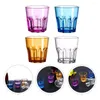 Wine Glasses 4 Pcs Acrylic Octagonal Cup Coffee Mug Glass Transparent Cups Whisky Child