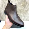 Hommes Bottines Mode En Cuir Véritable Bureau D'affaires Travail Robe Formelle Chaussures Hommes Marque Designer Fête De Mariage Martin Bottes Taille 38-45