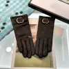 Double Letter Pearl Designer Gloves Women High End Mittens Plus Velvet Glove Winter Thick Warm Mitten With Box