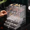 Jewelry Settings s Box Fashion Portable Velvet Ring Earrings Display Organizer Tray Holder Earring Storage Case Showcase 230407