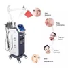 Vente chaude Debout 13 en 1 Hidrodermabrasion Peau Resserrer Lifting Ion Ultrason Cercle Foncé Les Lignes Fines Améliorent Le Reconstructeur De Collagène De Marteau De Glace avec Des Lumières PDT