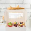 Conteneurs à emporter 20 pièces boîtes de boulangerie en papier 6 cavités fenêtre transparente boîte d'affichage de cupcake pour mariage gâteau de Noël biscuit dessert tarte aux beignets