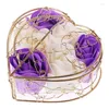 Decorative Flowers Y5LE 6Pcs Scented Rose Flower Bathing Body Soap Wedding Party Decor With Box