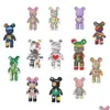 Blocos Criativos Meia Anatomia Urso Nano Building Cartoon Color com Der Modelo Mini Diamante Tijolos Brinquedos para Crianças Presentes Drop Delive Dhpaq