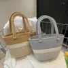 Shoulder Bags Summer Vacation Bags Tread Tote Bag Cute Contrast Color andmade Portable for Seasidecatlin_fashion_bags