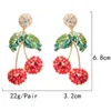 Brincos dangle Summer Summer Crystal Fruit Drop For Women Bijoux Cherry Cherry