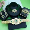 Necklace Earrings Set Sunspicems Morocco Bride Wedding For Women Gold Color Arabic Caftan Waist Belt Brooch Bead Choker