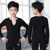 Stage Wear Fashion Latin Dance Costumes for Boys Black Long Rleeve Szyging Velvet Shirts Ballroom Chacha Practice