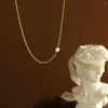 Подвесные ожерелья французское пресноводное жемчужное украшение из нержавеющей стали винтажная мода Золотая цепь бусинки18K