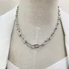 قلادة المجوهرات ضوء الفخامة نمط T Home Fashion على شكل حرف U Necklace Dradient Necklace Ins Propensile للرجال والنساء مصمم 3F92