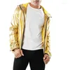 Giacche da uomo 2023 Giacca da uomo primaverile Shiny Silver Silver Golden Coat Vehbreaker Hip Hop Solid Color Jeackets