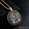 Top Quality New Hip-hop Necklace With Rotating Earth Map Round Pendant Full Cz Cuibc Zircon Fashion Accessories For Men And Women Bling Hip Hop Rapper Jewelry Gifts