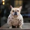 2023Luxury Dog Clothes Pet for Winter Leopard Print French Bulldog Soft Coat Designer Medium Fur Hoodies