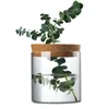 Vaser transparent cylindrisk hydroponisk glasvas Moderna blommor för kontorsskrivbord hem