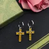 Femme Lettre Double G Logo Designer Tendance Boucle D'oreille De Luxe Femmes Mode Hoop Orecchini Bijoux En Métal GGity Cristal Perle Boucle D'oreille HBJ