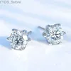 Stud Neetim D Color 0,5 ct kolczyki stadnin moissanite dla kobiet w uszach 925 srebrne białe złote biżuteria Test diamentowy YQ231107