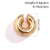 IngeSight.Z – boucles d'oreilles Vintage couleur or CCB, Clip d'oreille rond en métal épais pour femmes, Tube creux minimaliste, sans perçage, gros clips d'oreilles