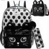 Backpacks BIKAB Kids Plecak Koty 3 w 1 plecak z lunchem plecak gimnazjalny torby dla dzieci dla dziewcząt szkolne torby dla dziewcząt Q231108